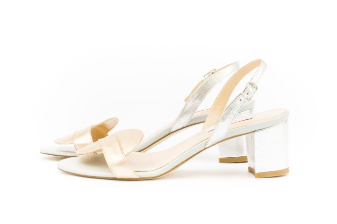 Sandale cu toc Inari Metallic Pink